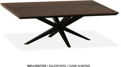 Maxfurn - Zeer krasvaste salontafel met verjongde rand | Kleur: Dark almond | 135x67cm