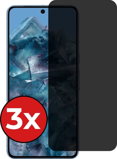 Screenprotector - 3 Stuks - Geschikt voor Google Pixel 8 Pro - Privacy Filter - Beschermglas - Gehard Glas - Tempered Glass - Screen Protector