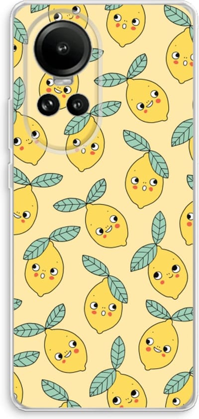 Case Company® - Hoesje geschikt voor Oppo Reno 10 hoesje - Citroenen - Soft Cover Telefoonhoesje - Bescherming aan alle Kanten en Schermrand