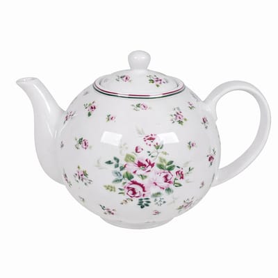 Isabelle Rose - Theepot - Porselein - 1L - Wit Roze | Lisa