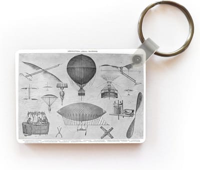 Sleutelhanger - Illustratie met de onderdelen van een luchtballon - Uitdeelcadeautjes - Plastic