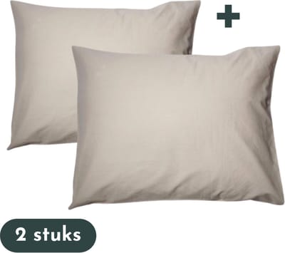 Zavelo Kussenslopen - Hotelkwaliteit - Set van 2 Stuks - Taupe - 60x70cm - 100% Katoen - Hotelsluiting