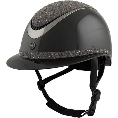 BR Rijhelm Theta Plus Dazzling Glamourous Glossy Zwart/Gunmetal - S