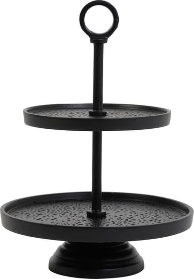 Light & Living Etagère Lutek - Zwart - 2 Laags - Metaal - Modern,Luxe - Woonkamer