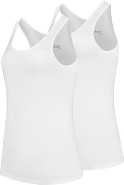 Apollo Onderhemden Singlet Dames Bamboe Wit 2 Stuks Maat L