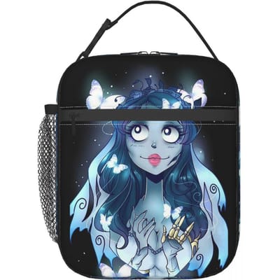 Halloween Film Corpse Bride Ghost Tim Burton Geïsoleerde Lunchtas voor Vrouwen Kinderen Draagbare Voedseldozen Thermische Lunchbox Tote One Size