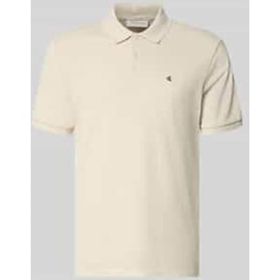 Calvin Klein Ss Monogram Pique Polo Oatmeal Maat: XXL | Poloshirts Outlet | Heren | Beige
