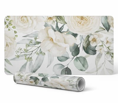 Antislip bureauonderlegger met vintage bloemenpatroon 100x50 cm