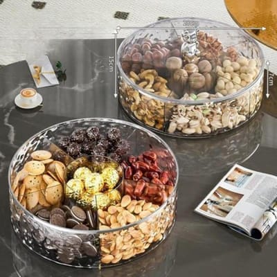 Woonkamer Salontafel Gedroogde Vruchten Doos Huishoudelijk Multi-grid Snoepbak met Deksel Vruchten Doos Nieuw Creatief Mode Snackbak