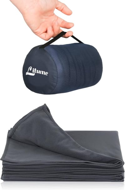 Lichte en ademende reisdeken voor onderweg - 170 x 122 cm, opvouwbaar en draagbaar voor comfortabele reizen