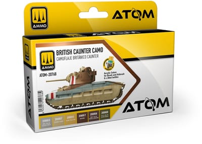 AMMO by Mig Jimenez Hobbyverf Acrylverf - MIG 20768 ATOM - Counter Britse Camouflage Kleurenset - Acryl Set 6x20ml Verf set - 6x 20 ml