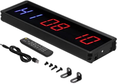 LED Interval Timer voor Fitness Training - Stopwatch met Afstandsbediening voor Thuis Gym, Boksen en CrossFit Activiteiten