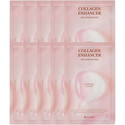 LEADERS Masque Rénovateur de Peau Améliorateur de Collagène Raffermissant Revitalisant 25 ml x 10 Feuilles