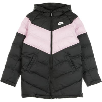 Lang donsjack Kindersportkleding Vul lang jack Zwart/lt Arctic Pink/zwart/wit