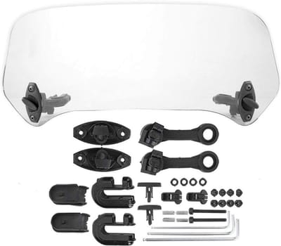 Motorfiets Windscherm Spoiler - Winddeflector Verlengstuk - Rijcomfort Verbeteren - Universele Clip-On Pasvorm - 40 x 13 x 5 cm