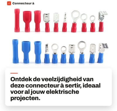 Dailygoods - Connecteur à Sertir - Isolerende Connectors - Voorkomt Draadbuigen - 720 Stuks - Ideaal voor Elektrische Toepassingen - Inclusief Opbergdoos