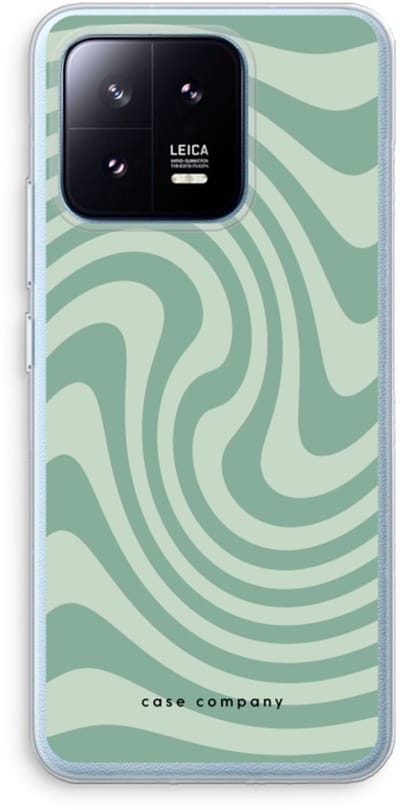 Case Company® - Hoesje geschikt voor Xiaomi 13 Pro hoesje - Swirl Groen - Soft Cover Telefoonhoesje - Bescherming aan alle Kanten en Schermrand