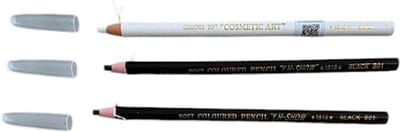 3 Stuks 2X Zwart & 1X Wit - Voortekenpotlood – PMU – Watervast Wenkbrauw potlood – Permanente make-up – PMU potlood  – Stripbaar 2X Zwart & 1X Wit voortekenpotlood