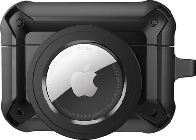 2 in 1 AirPods Pro en Airtag Case - TPU hybride zwart hoesje Beschermhoes - AirPods Pro Cover - AirPods AirTag Hoesje - Geschikt voor Apple Airpods Pro - zwart - hard cover