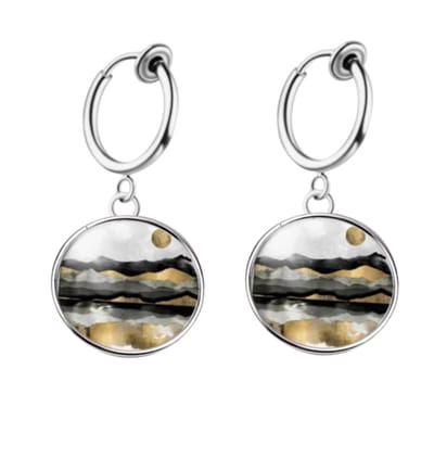 Klem oorbellen -Sunrise zilverkleur- geen gaatje- Charme Bijoux