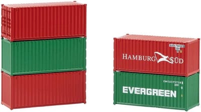 H0 Containers - Modelbouw Onderdelen - Diorama Inrichting - Schaalmodel Set - 20 Voet - Divers
