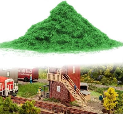 Allecto Plus - Kunstgrasplant voor modelspoorwegen | Landschapsarchitectuur | Statisch graspoeder 30 g/zak | Kunstgras modelgras (zeer mooi groen)