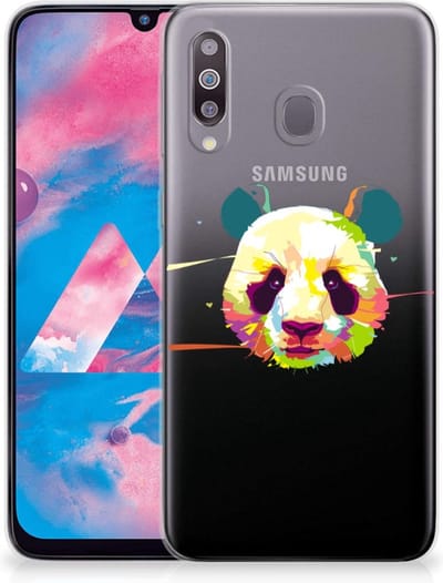 Samsung Galaxy M30 Telefoonhoesje met Naam Panda Color