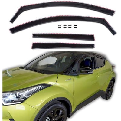 Wind deflectors - Toyota C-HR (2016-2023) - 4 stuks - Zwart getint acryl - Eenvoudige montage