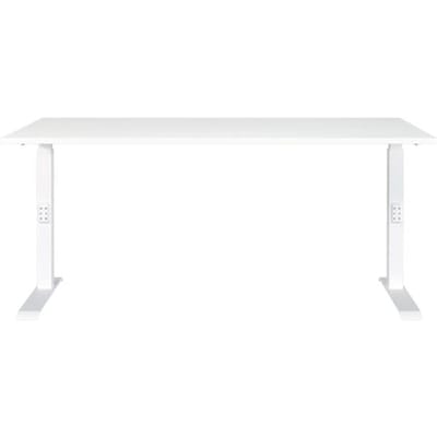 Porto bureau, mechanisch in hoogte verstelbaar, C-poot, B 1600 x D 800 x H 680-910 mm, wit/wit