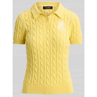 regular fit knitwear poloshirt met labelstitching