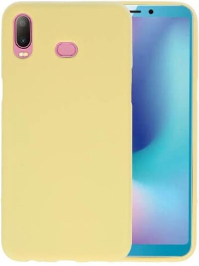 Hoesje Geschikt voor de Samsung Galaxy A6s - Backcover Color Telefoonhoesje - Geel