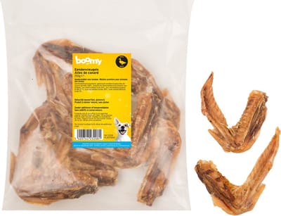 Boomy - Natuurlijke hondensnacks - Gezonde hondensnoepjes - Hondenkoekjes - Eendenvleugels - 250g