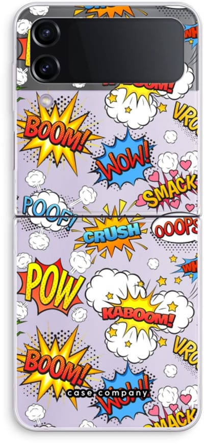 Case Company® - Hoesje geschikt voor Samsung Galaxy Z Flip4 hoesje - Pow Smack - Soft Cover Telefoonhoesje - Bescherming aan alle Kanten en Schermrand