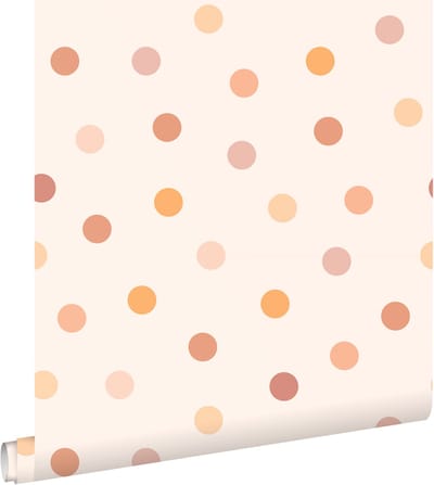 ESTAhome behang stip roze en oranje - 50 x 900 cm - 131625