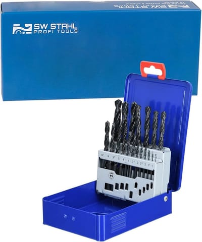SW-Stahl 80419L HSS-set 19-delig 1-10 mm in metalen cassette