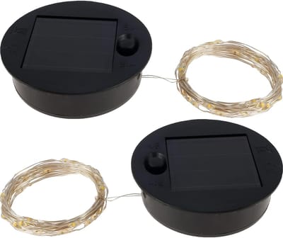 2x Solar Vervangingsonderdelen voor Tuinlampen met 30 LED - Zonnepaneel & Warm Licht