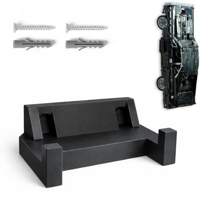 YUOM. Muurbeugel geschikt voor LEGO Technic 42111 Dodge Charger – Wandhouder – Incl. Schroeven & Pluggen – Zwart