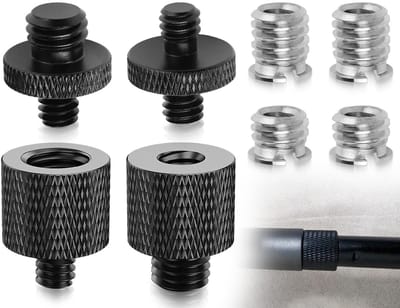 Tripod Adapter Set voor Camera's - Draadadapter 1/4 naar 3/8 inch, Verstelbare Schroeven en Converterhouder voor Fotografie en Videografie