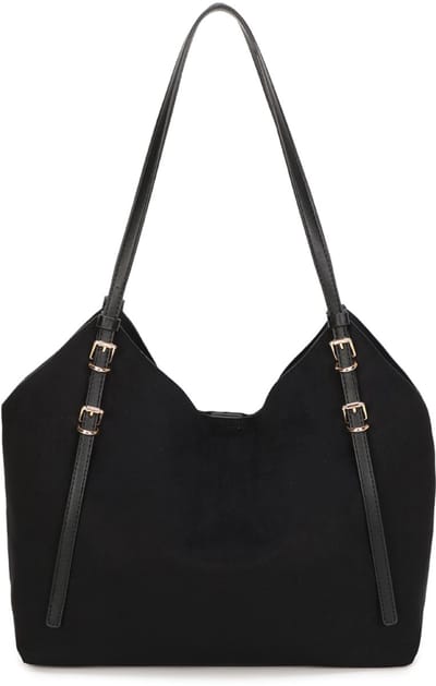 Gallantry® Dames Schoudertas – Ruime Handtas met Verstelbare Schouderbanden – Stijlvolle Shopper Tas met Binnenvakken – Geschikt voor Tablet en Kleine Laptop - Zwart