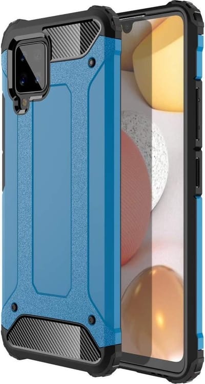 Hoesje Geschikt voor: Samsung Galaxy A42 5G Armor Hybrid - Blauw