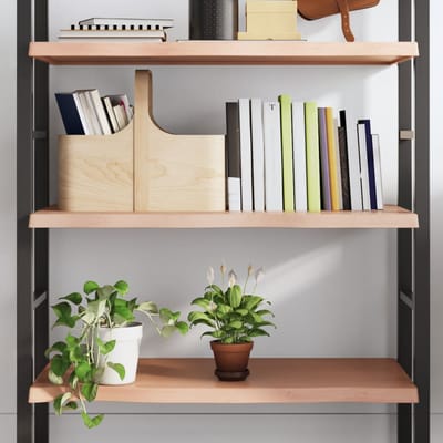 vidaXL - Wandschap - 100x40x(2-4)cm - behandeld - massief - eikenhout - lichtbruin