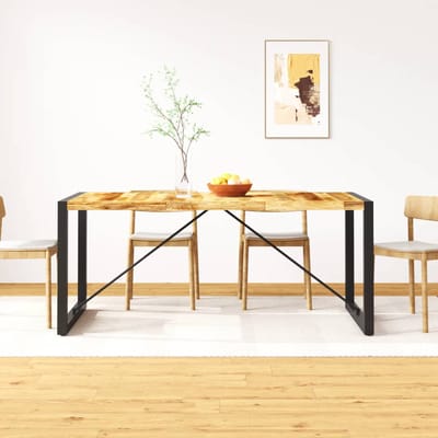 vidaXL - Eettafel - 180 - cm - massief - ruw - mangohout
