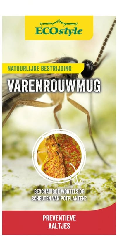 ECOstyle 200 capsules Aaltjes F tegen Rouwvliegjes (Varenrouwmug) - Bestrijdingsmiddel Insecten - Natuurlijk & Biologisch - Tegen Bladschade - Jaarrond te Gebruiken - Werken 24 uur per Dag - 20 planten