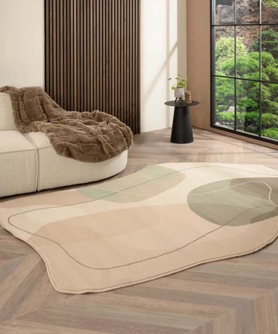 Organisch vloerkleed - Ease Stone zachtgroen 200x300