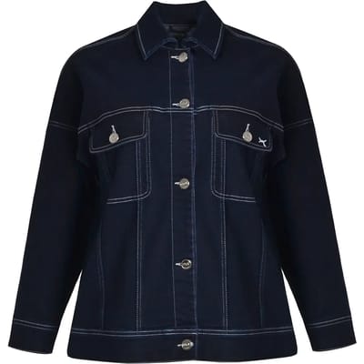 Denim Jas met Borstzakken Dames Mat Fashion