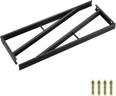 Draagsteunen Plank - Wandsteunen Hoek - Opbergen en Decoratie - Versterkte Driehoek - 45 cm - Zwart