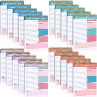 20x Dagelijkse Takenlijst Notitieblokken met Spiraalbinding - Ongedateerde To-Do Planner voor Kantoor en Thuis