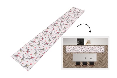 Keukenloper 300x50 cm - Keukenmat vinyl Vis - Koi - Bloemen - Patronen - Keukenmatten loper - Keuken vloerkleed tapijt