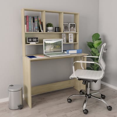 vidaXL - Bureau - met - schappen - 110x45x157cm - bewerkt - hout - sonoma - eikenkleur