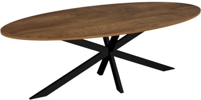 Eettafel ovaal 240cm Rato bruin ovale tafel MDF eetkamertafel